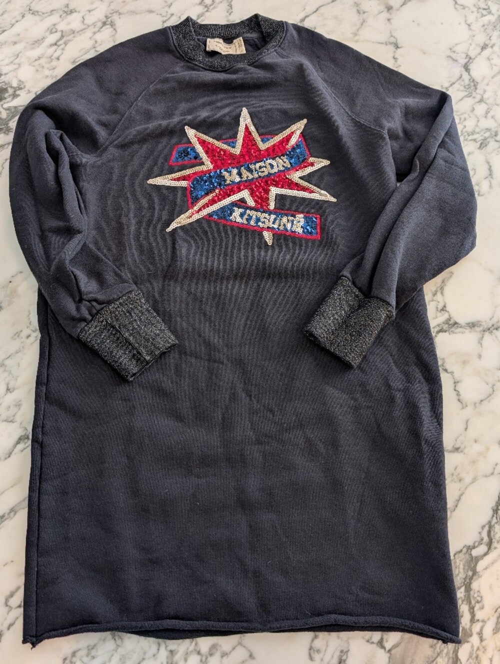 MAISON KITSUNÉ Black Sweatshirt dress